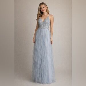 Light Blue Pear Culture Formal Dress